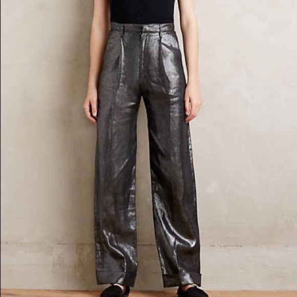 Rachel Antonoff Pants - Designer shimmer linen pants